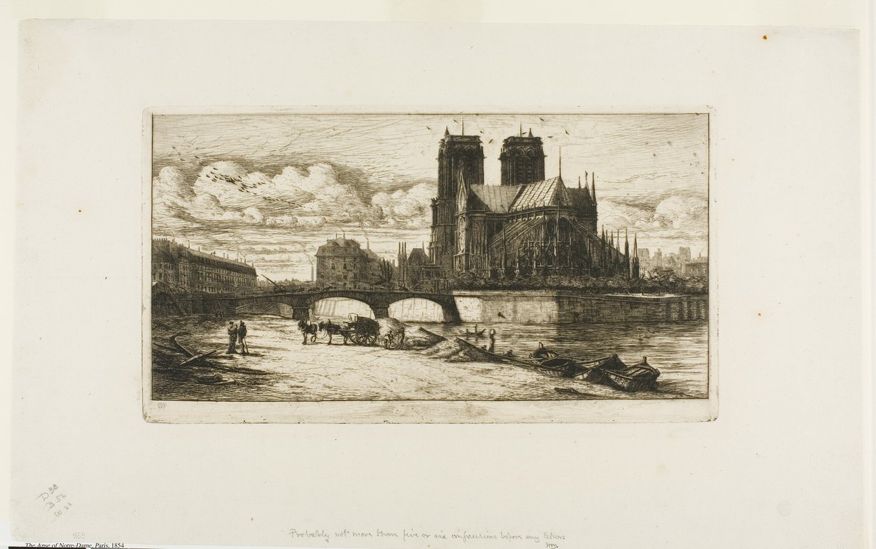 Apsida Notre-Dame, Paříž od Charles Meryon