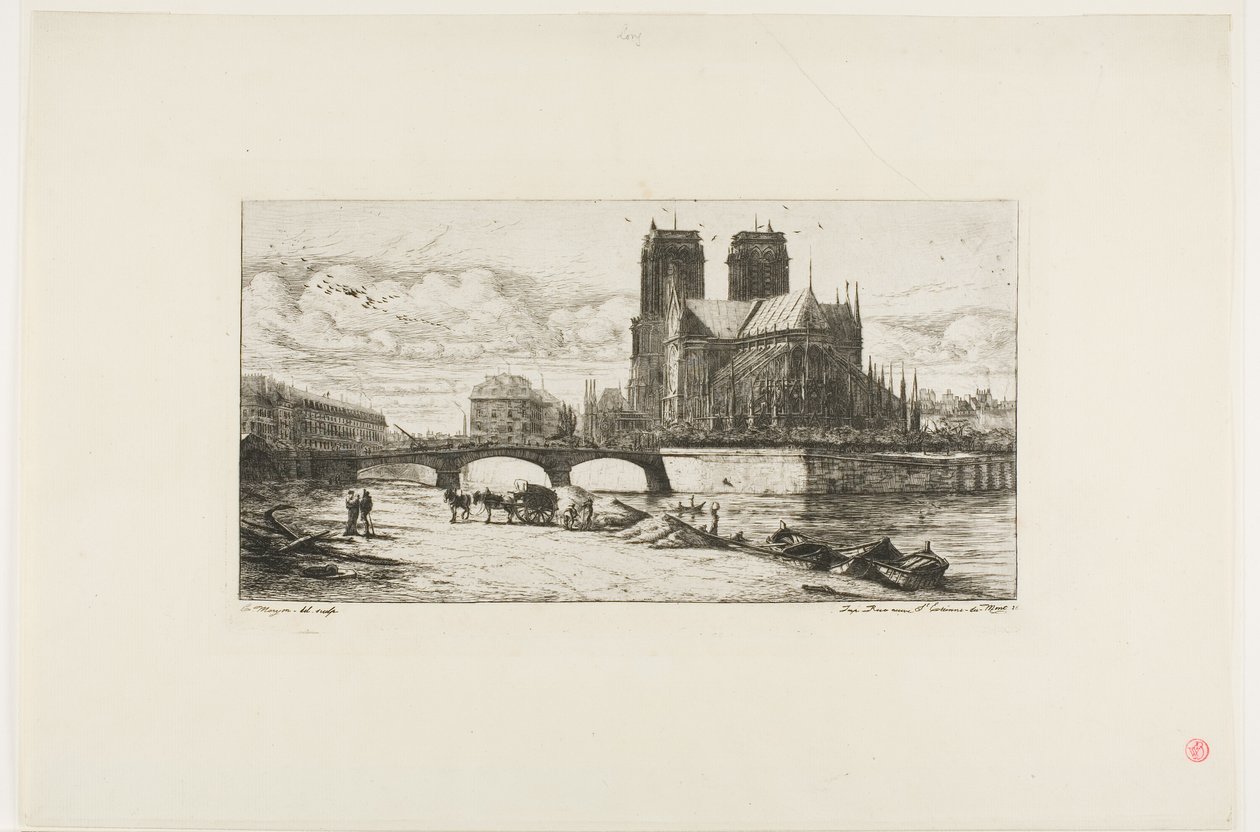 Apsida Notre-Dame, Paříž od Charles Meryon