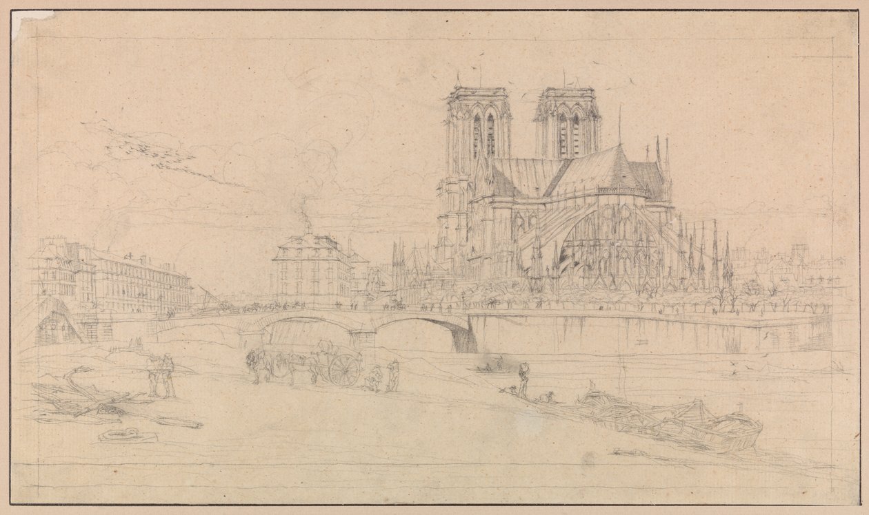 Apsida katedrály Notre-Dame v Paříži od Charles Meryon