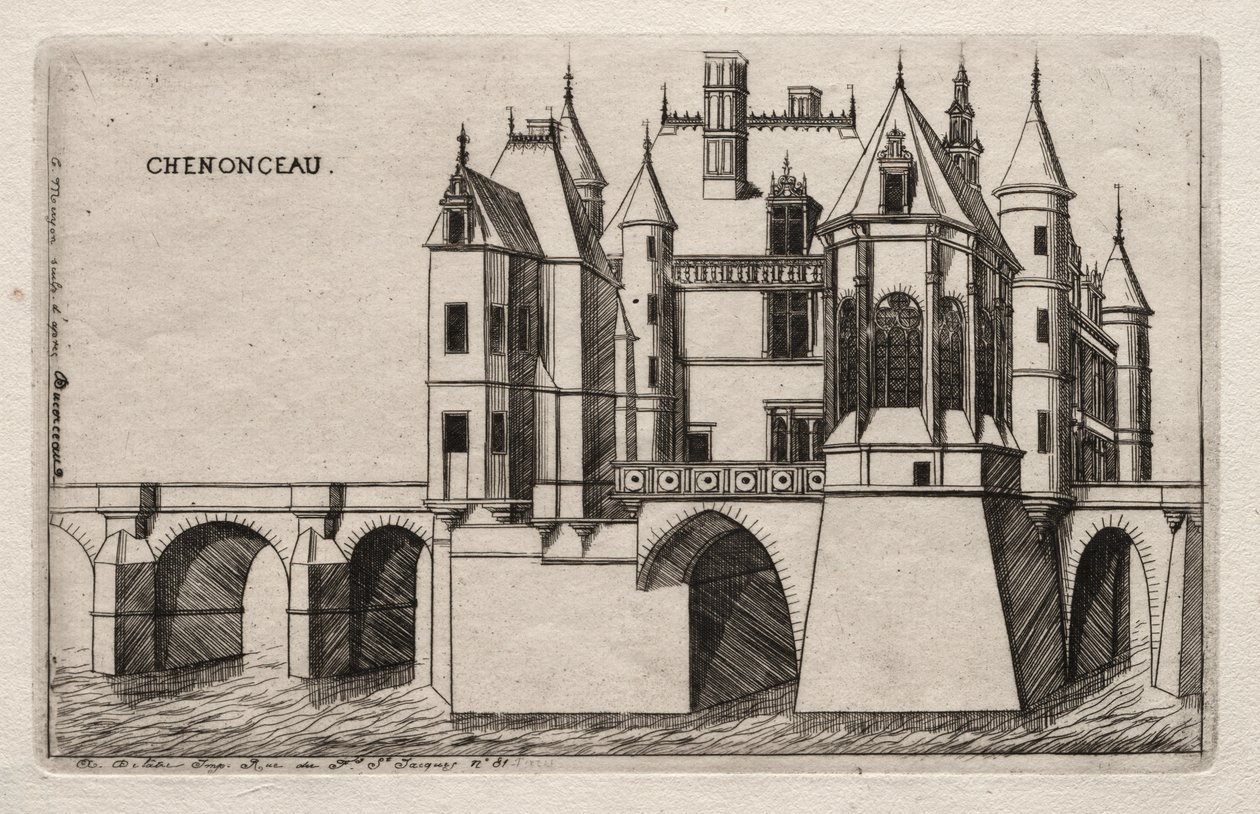 Zámek Chenonceau od Charles Meryon
