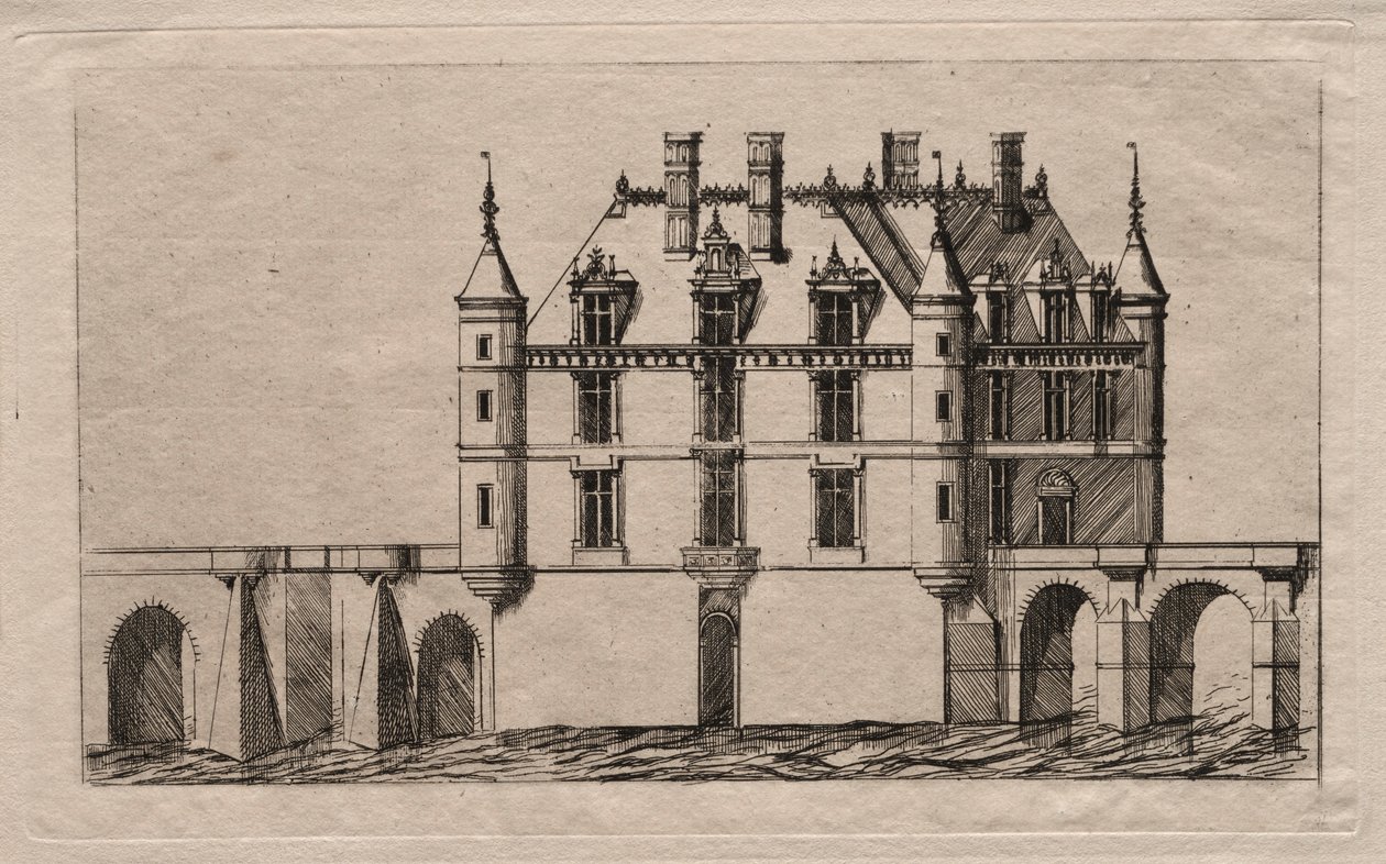 Zámek Chenonceau, 1856. od Charles Meryon