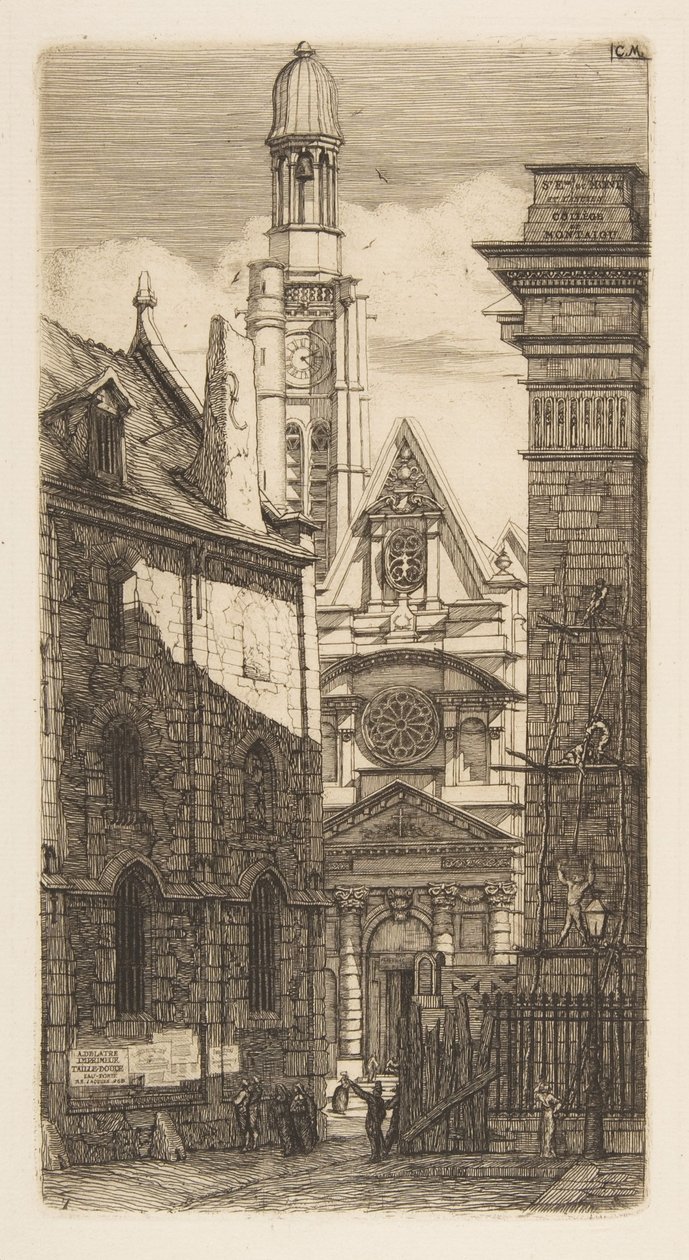 Kostel Saint-Étienne-du-Mont, Paříž od Charles Meryon