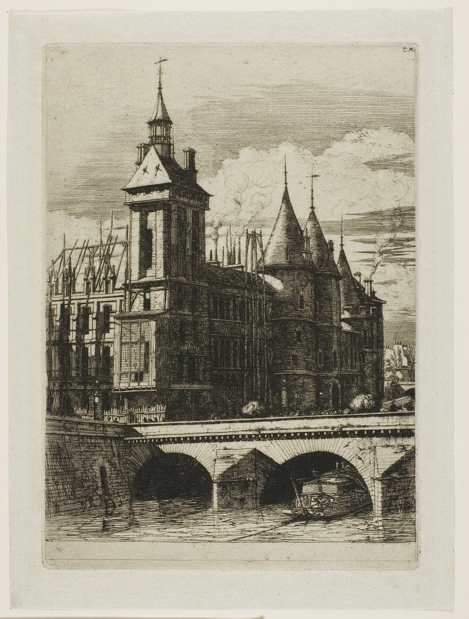 Věž s hodinami, Paříž od Charles Meryon