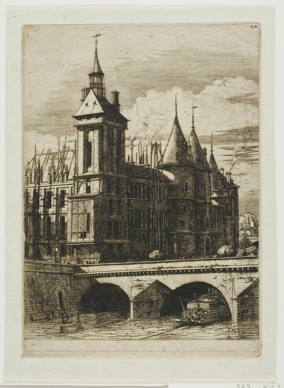 Věž s hodinami, Paříž od Charles Meryon