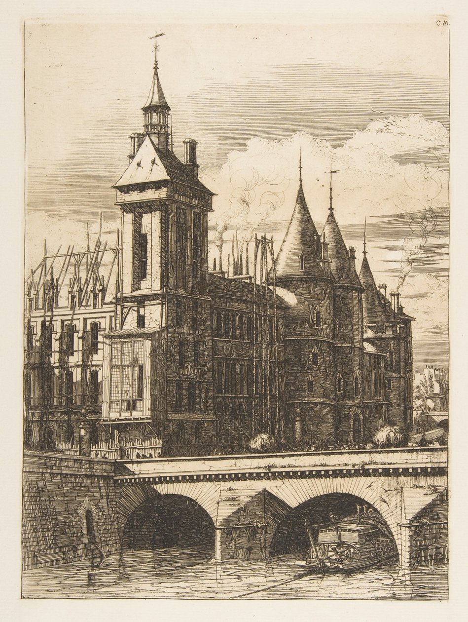 Věž s hodinami, Paříž od Charles Meryon