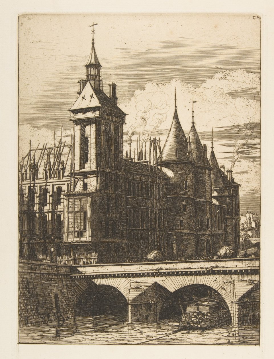 Hodinová věž, Paříž od Charles Meryon
