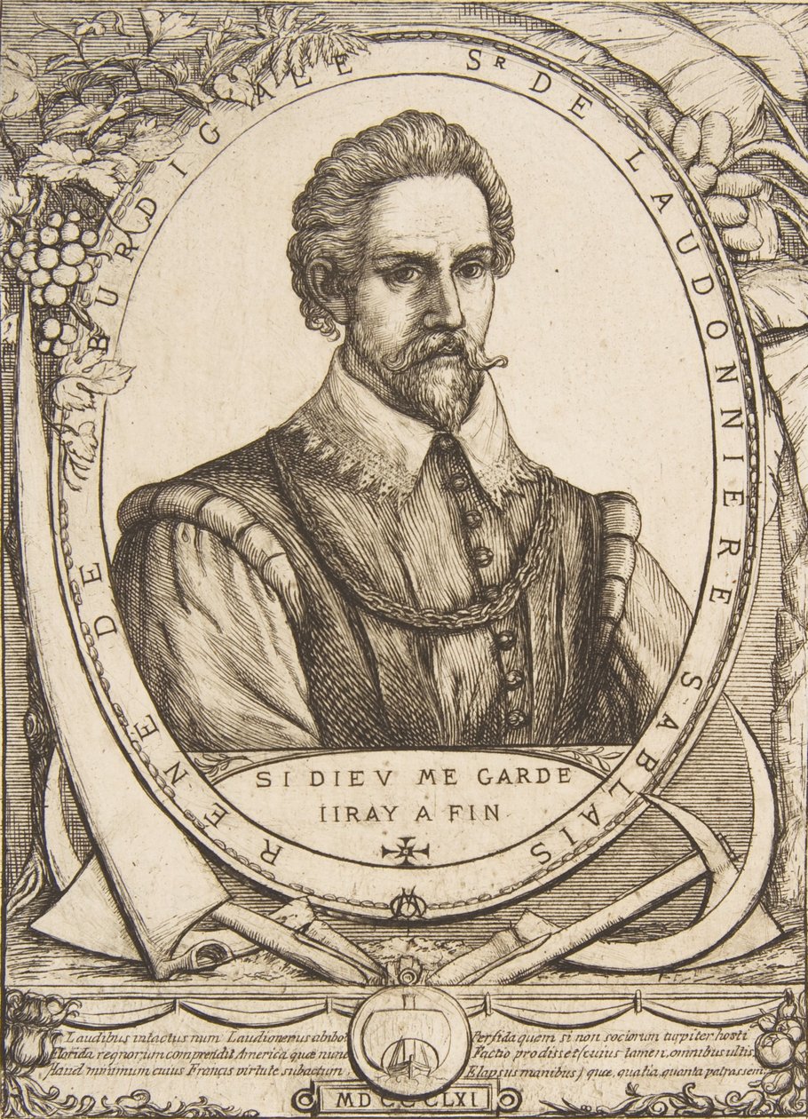 Kolonista René de Laudonnière Sablais, po van de Passe, 1861. od Charles Meryon