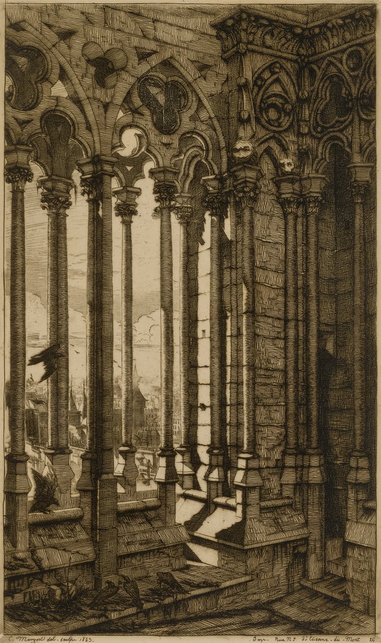 Galerie Notre Dame de Paris od Charles Meryon