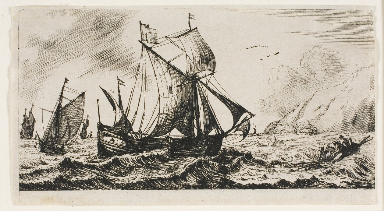 Galliot Jeana de Vyla z Rotterdamu od Charles Meryon