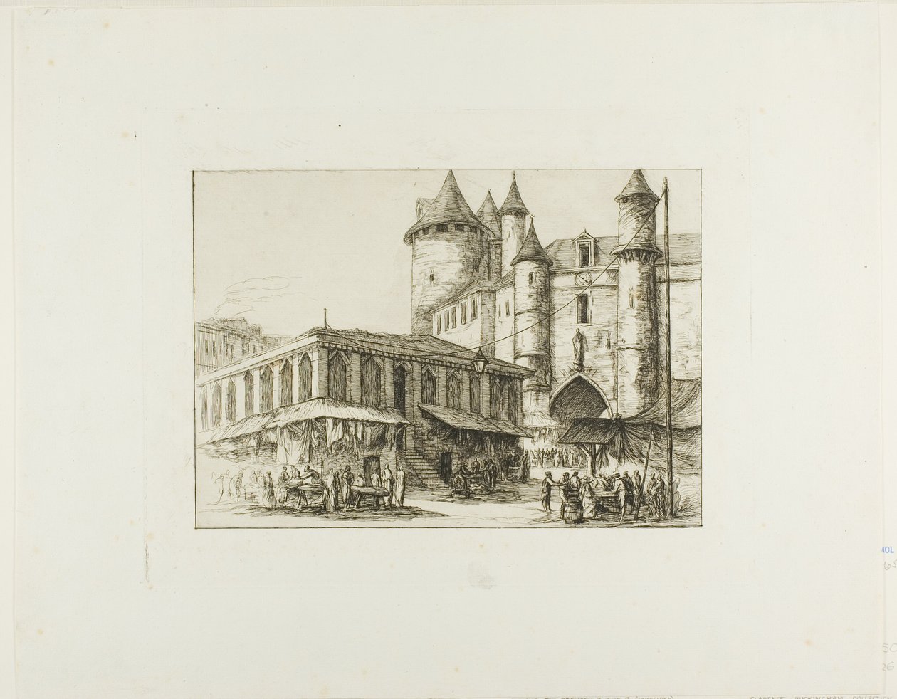 Grand Châtelet, Paříž, c. 1780, po dřívější kresbě od Charles Meryon