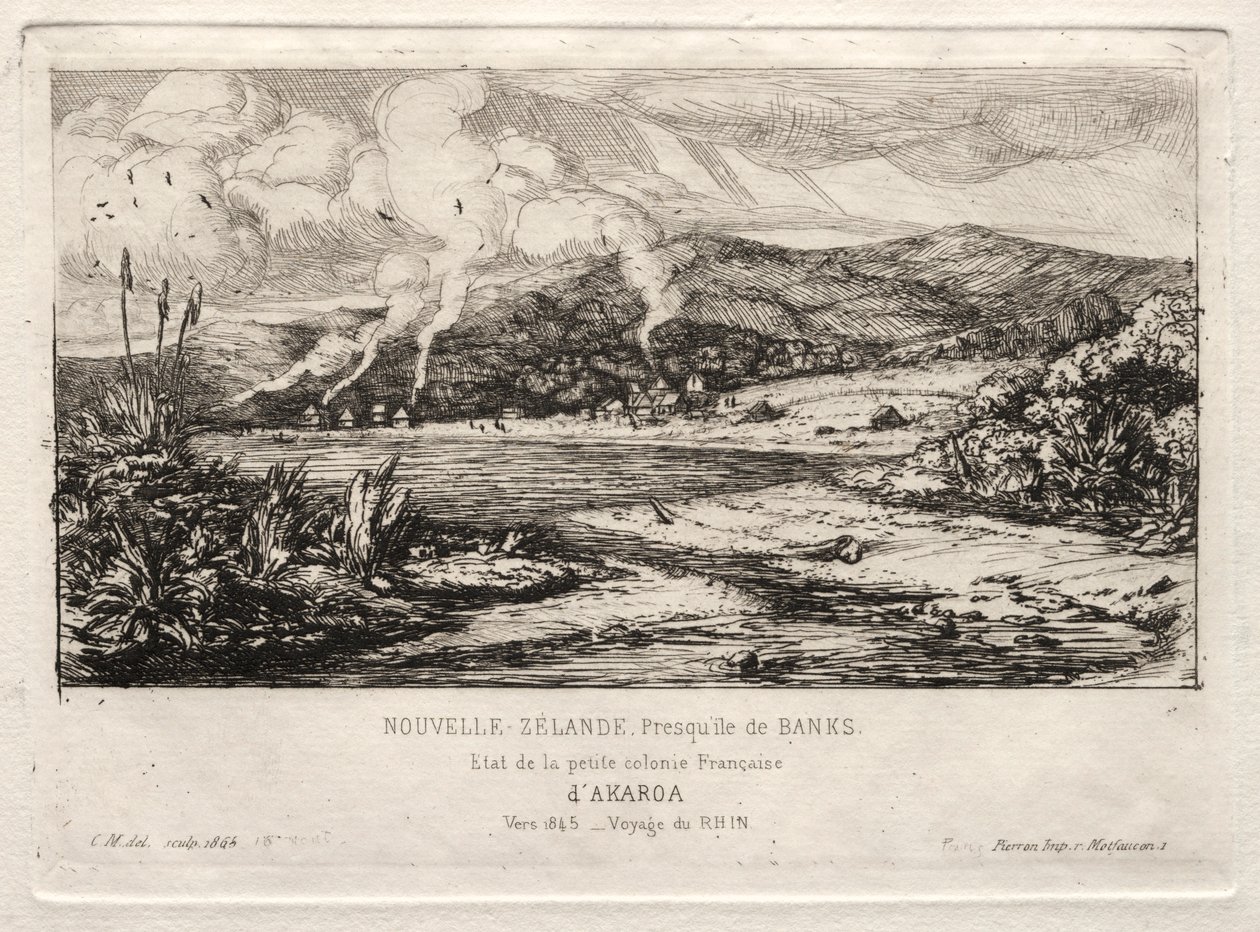 Malá francouzská kolonie v Akaroa, 1845, 1865. od Charles Meryon