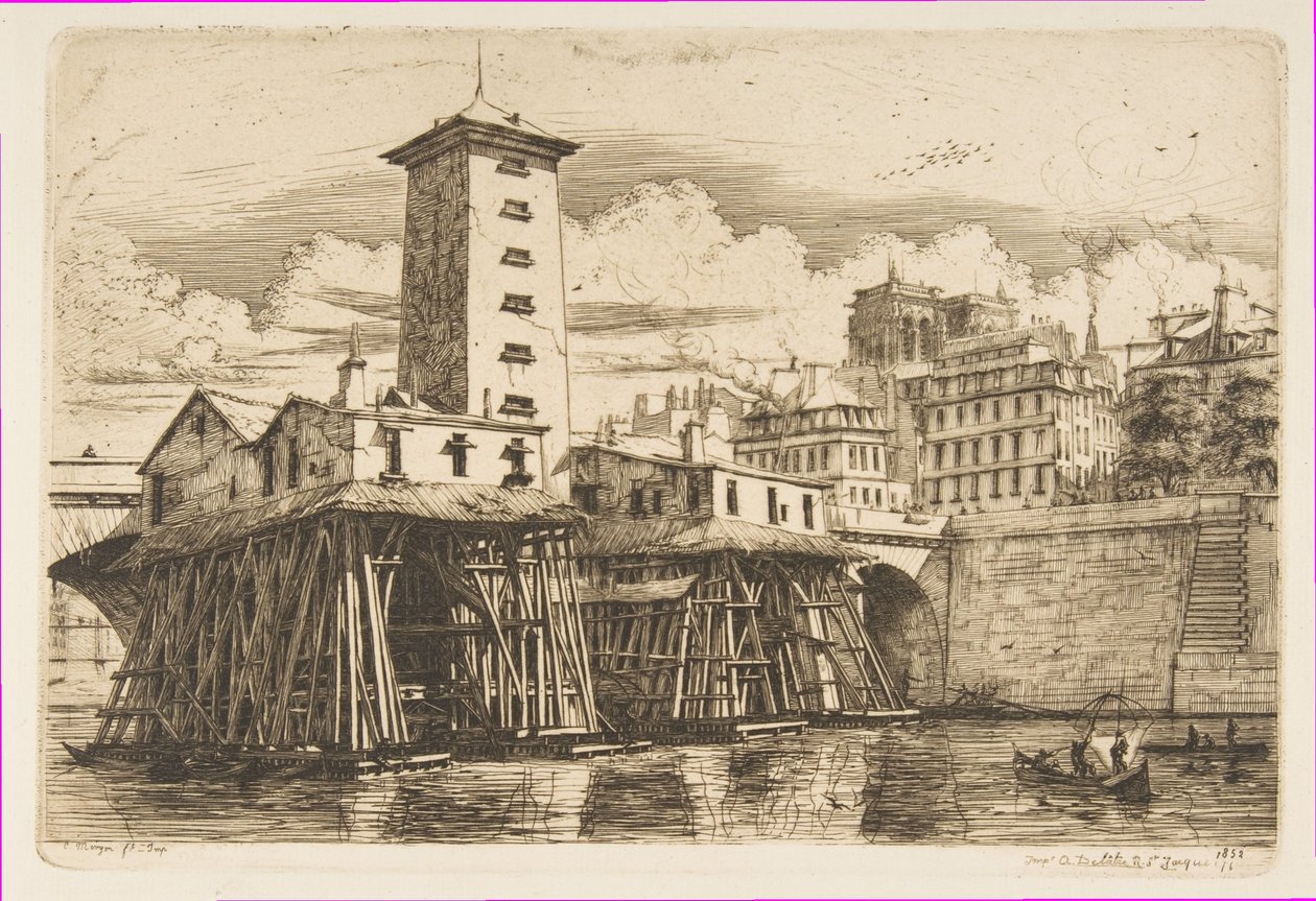 Pumpa Notre-Dame, Paříž od Charles Meryon