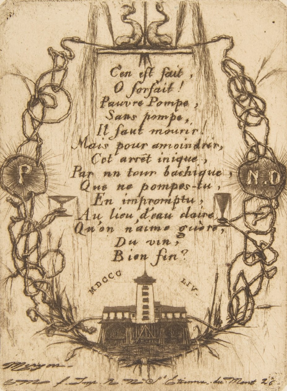 Malý talíř Nôtre-Dame Pump, 1854. od Charles Meryon