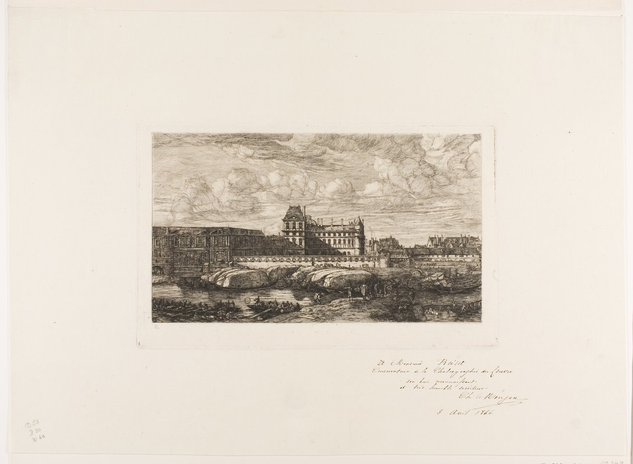 Starý Louvre, Paříž, 1651 od Charles Meryon