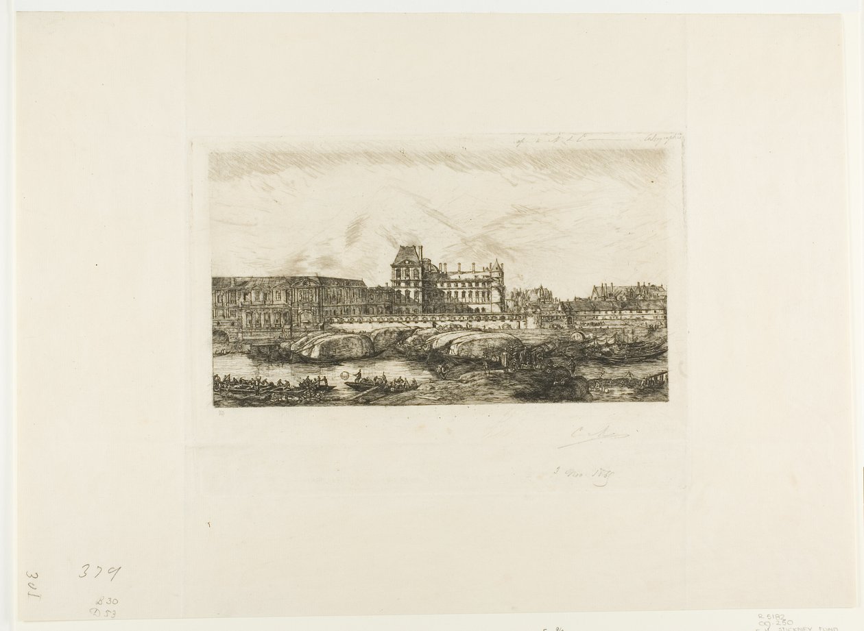 Starý Louvre, Paříž, 1651 od Charles Meryon