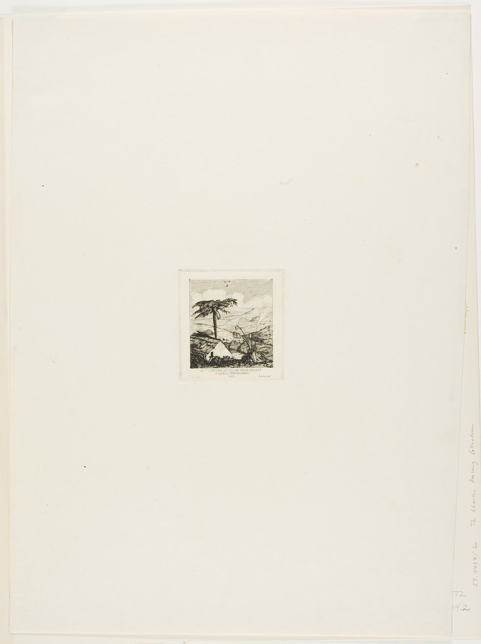 Chalupa starého vojáka, Akaroa, 1845 od Charles Meryon