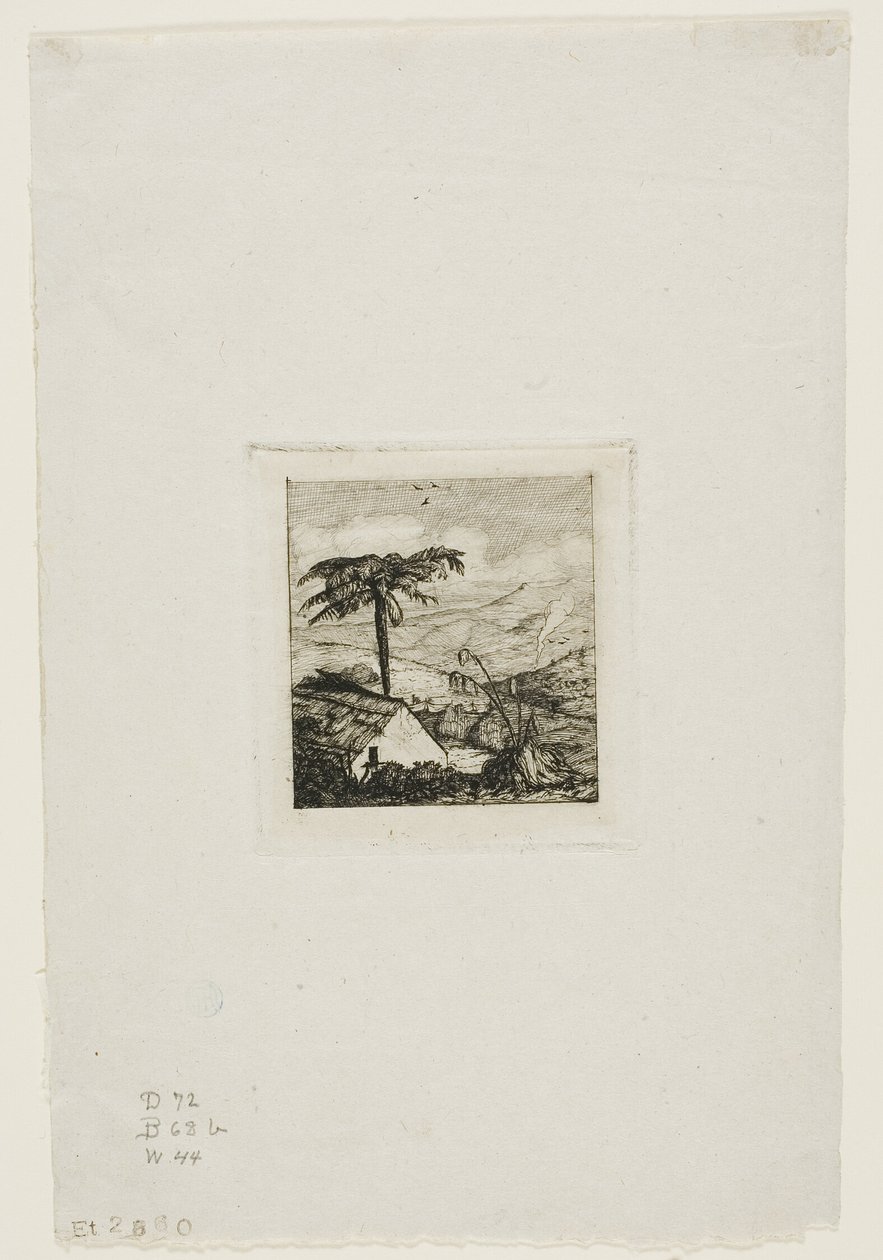 Chalupa starého vojáka, Akaroa, 1845 od Charles Meryon