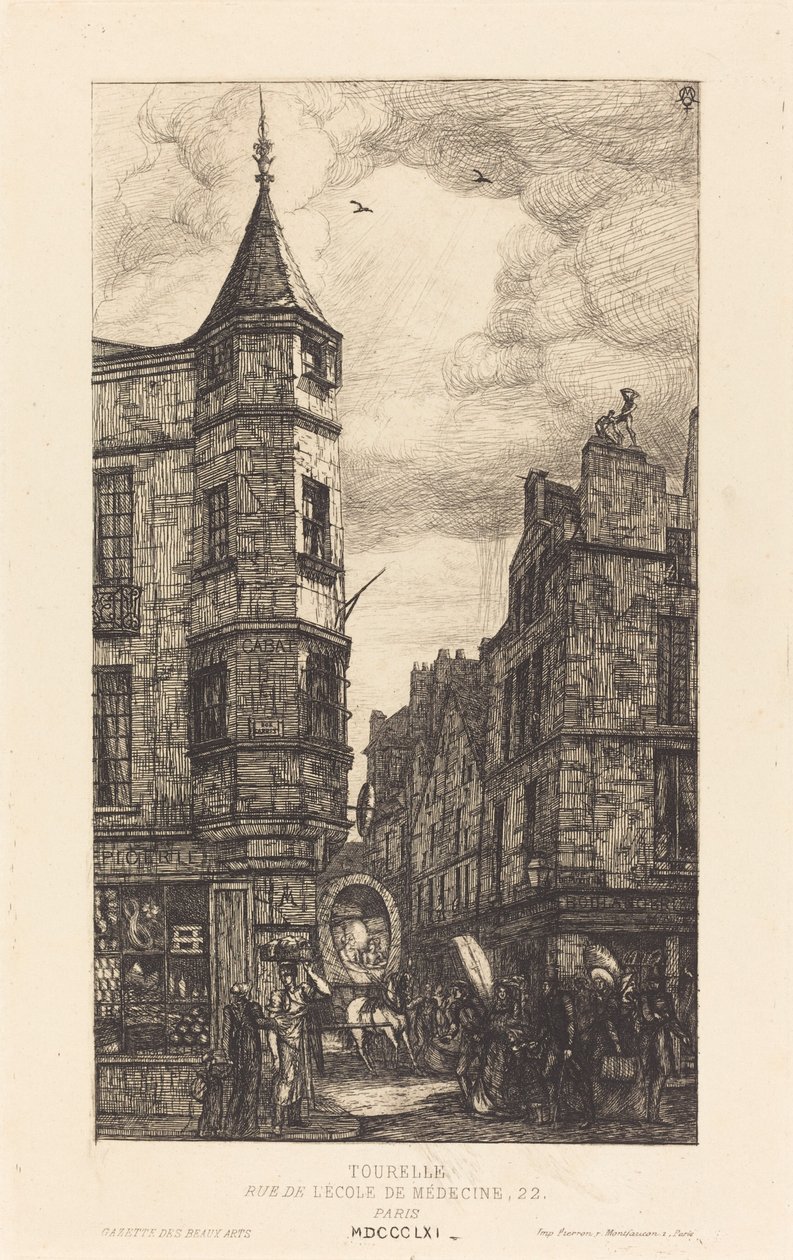Turret, Street of the School of Medicine, 22, Paříž od Charles Meryon