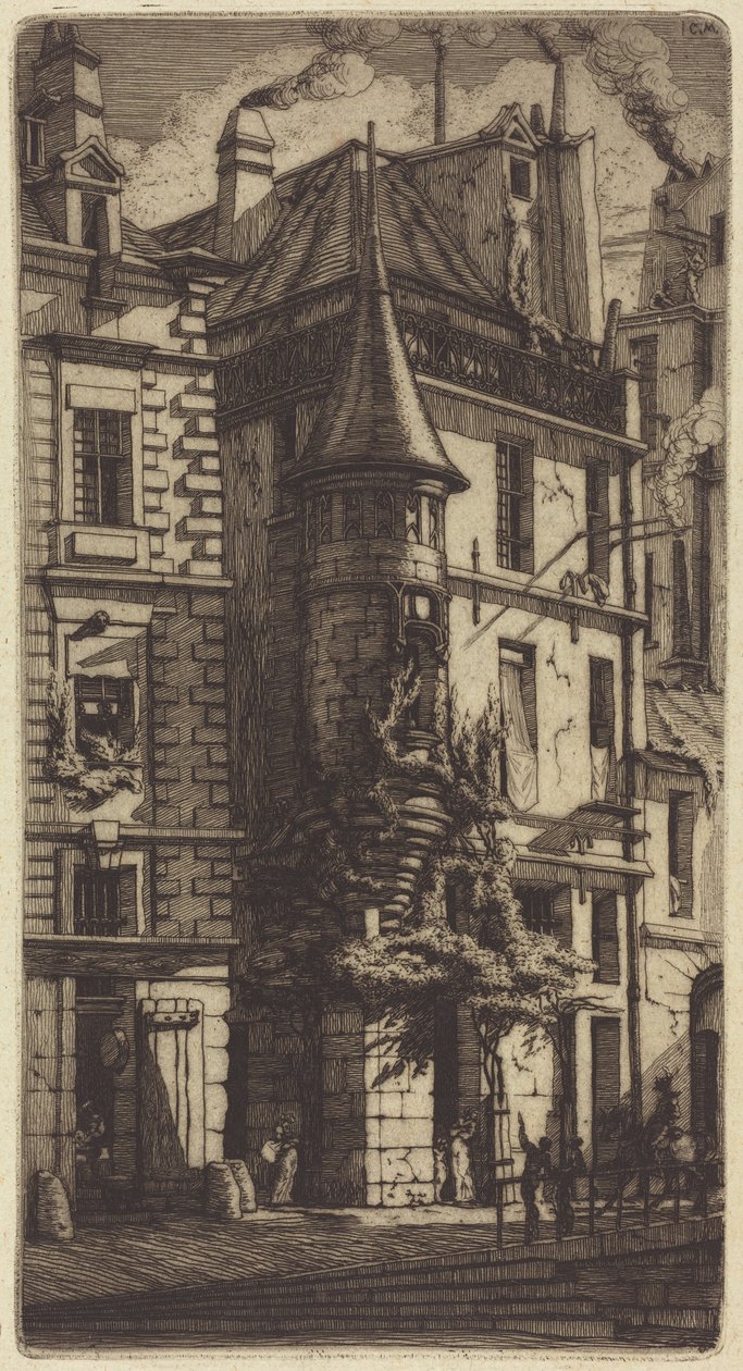 Věžička v rue de la Tixéranderie, Paříž od Charles Meryon