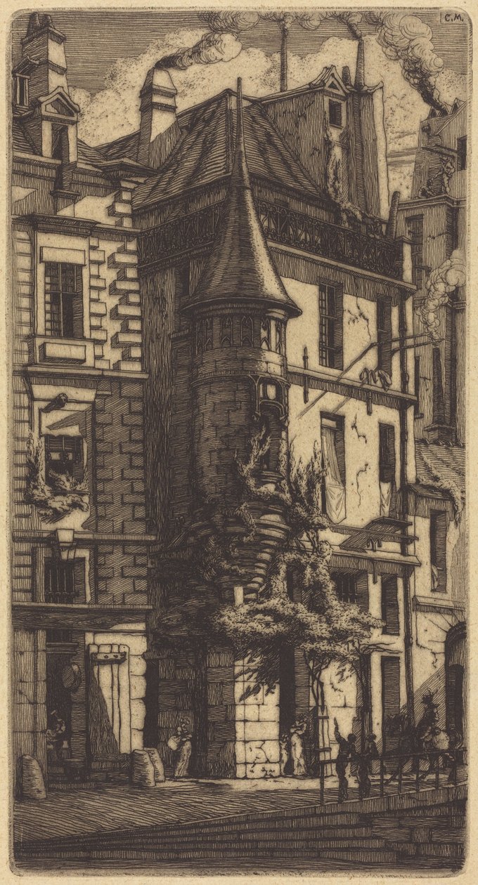 Věžička v Rue de la Tixéranderie, Paříž od Charles Meryon