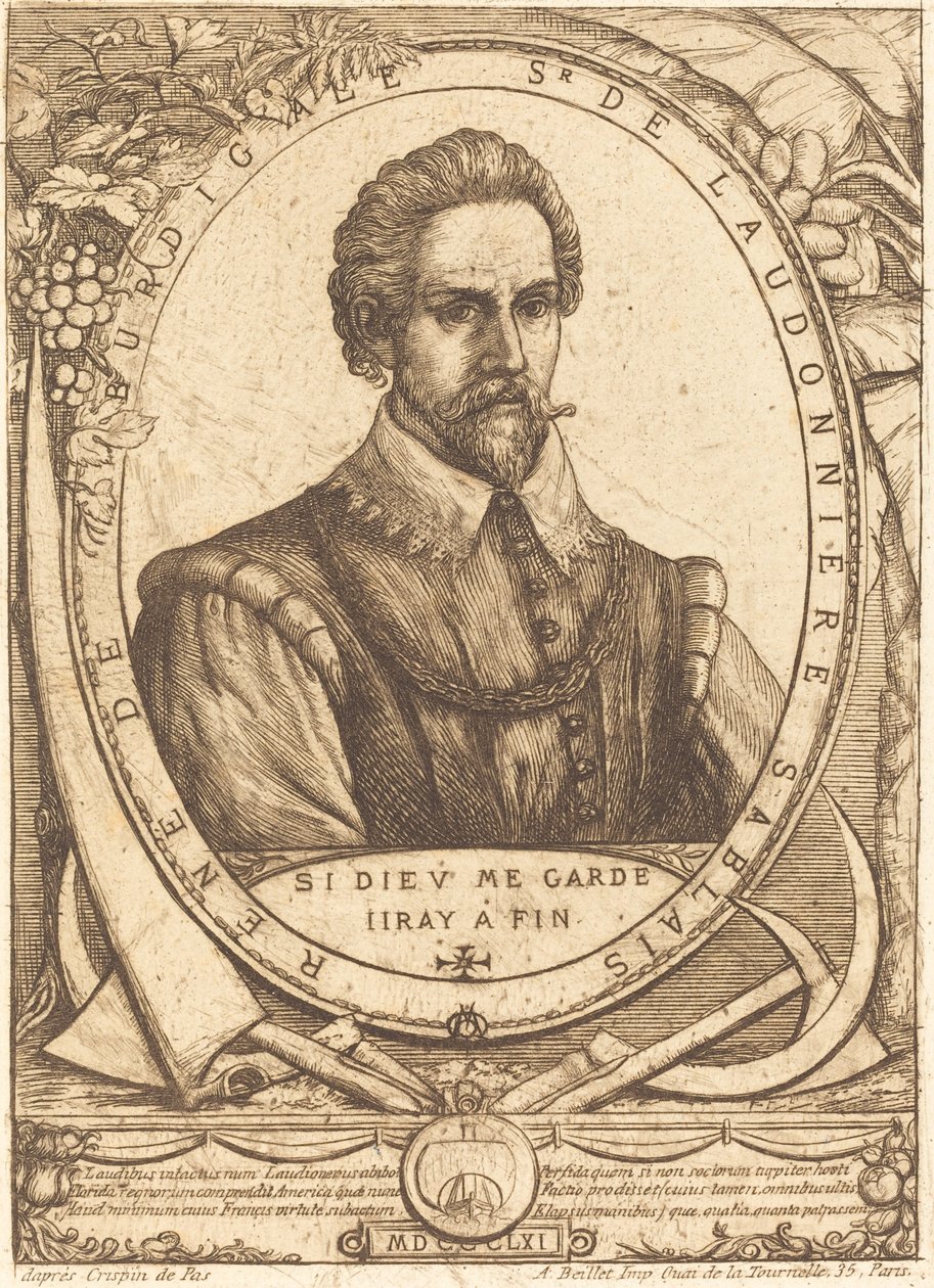 René Laudonniere Sablais (De Burdigale) od Charles Meryon after Crispijn de Passe I