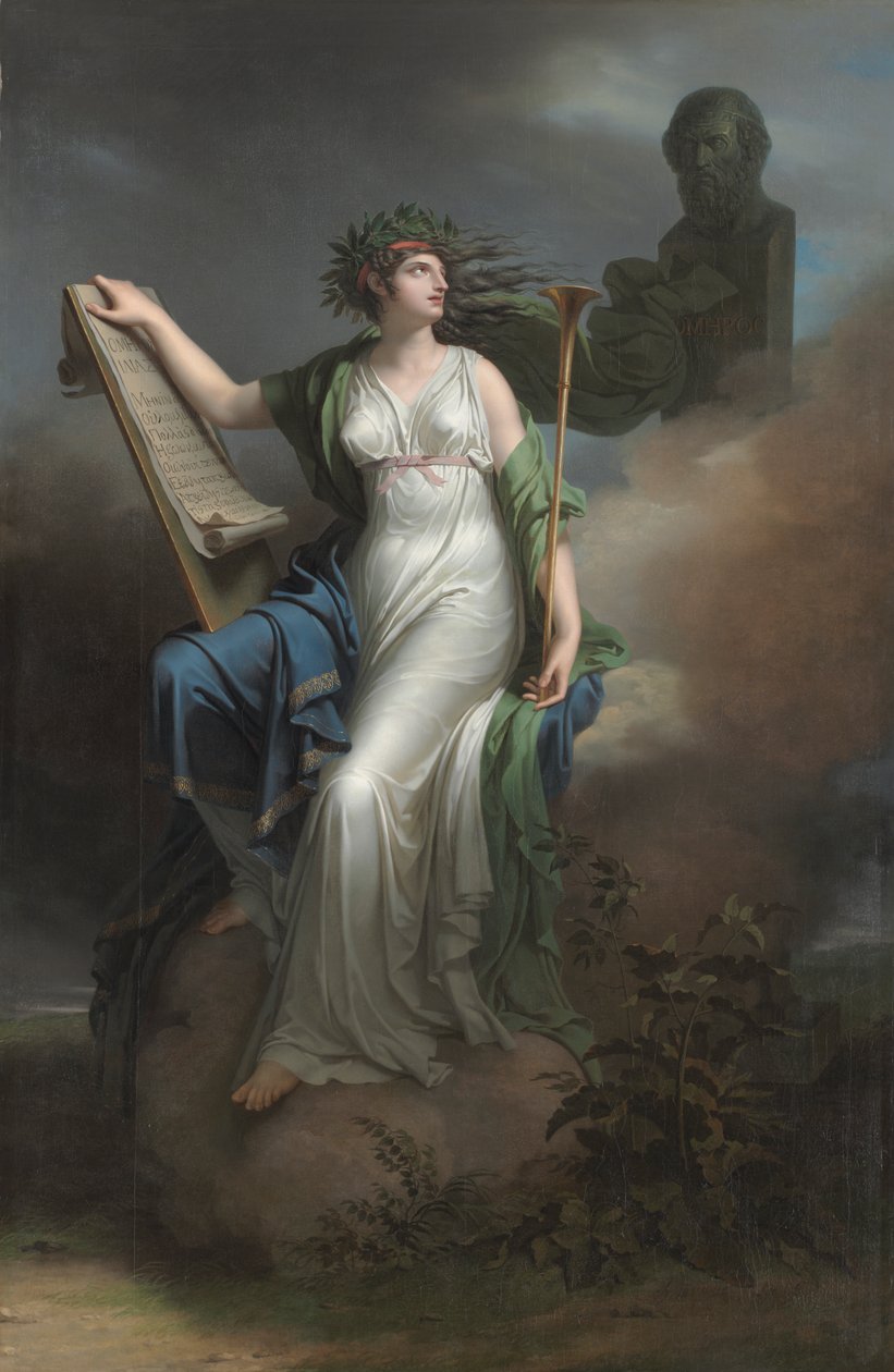 Calliope, Múza epické poezie od Charles Meynier