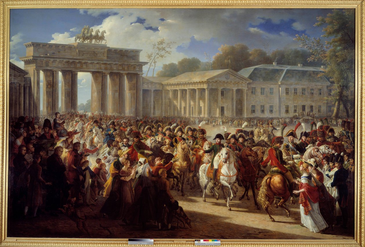 Vstup Napoleona I. do Berlína, vedoucí jeho gardu Braniborskou bránou (1806) od Charles Meynier