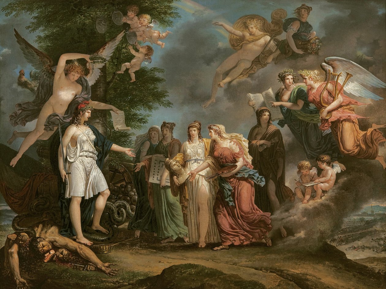 Francie triumfující povzbuzením věd a umění během války, 1794 od Charles Meynier