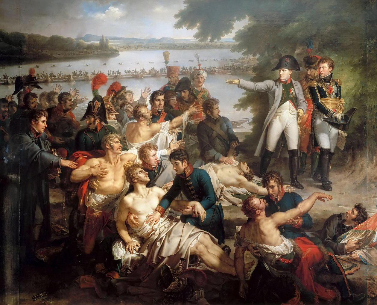 Návrat Napoleona na ostrov Lobau po bitvě u Esslingu, 23. května 1809 od Charles Meynier