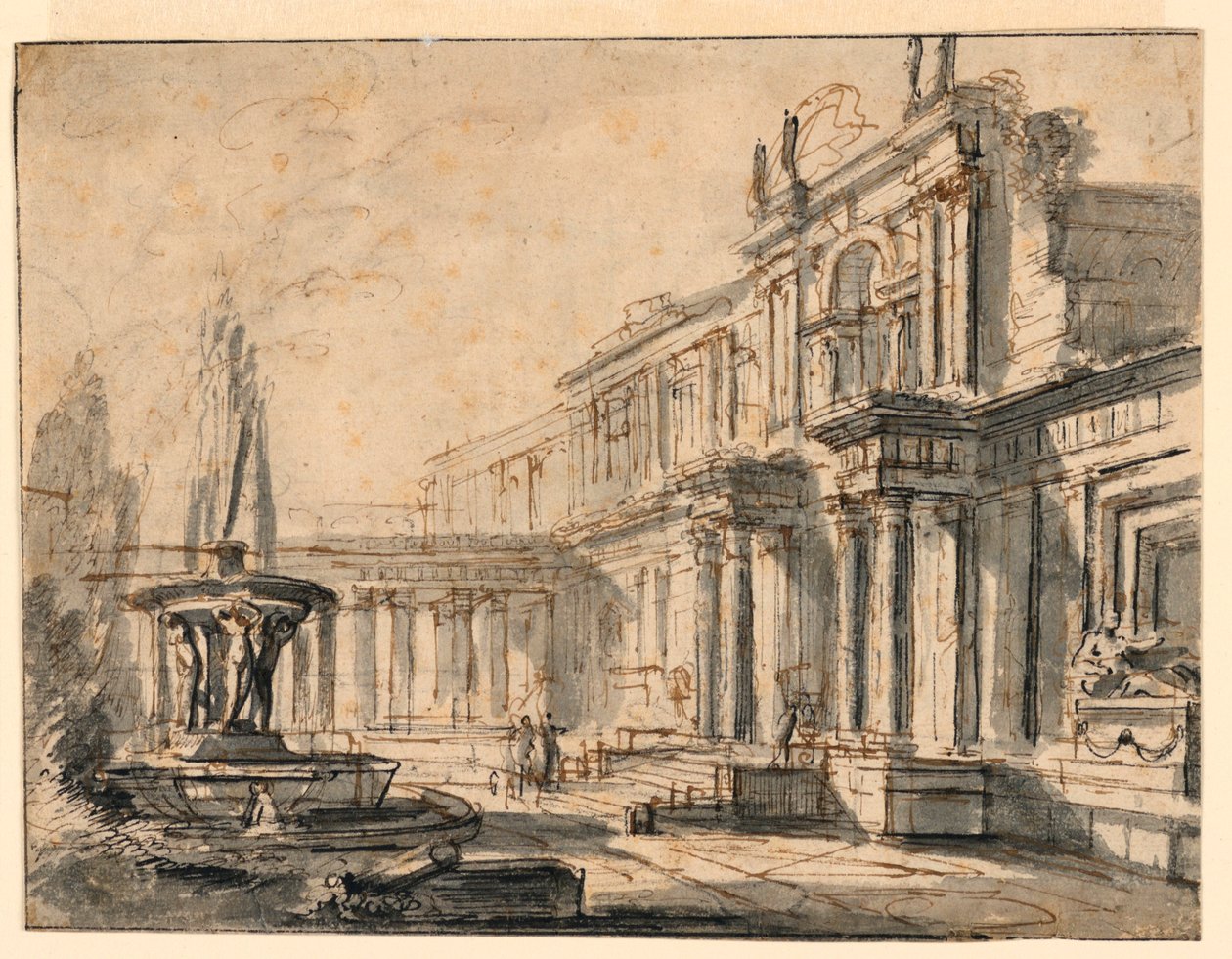 Architectural Fantasy: A Courtyard od Charles Michel Ange Challe