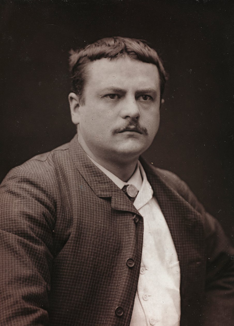 Umělecké a biografické album, 6. ročník, Salon 1885; portrét francouzského malíře Royera Lionela (1852-1926) od Charles Michelez