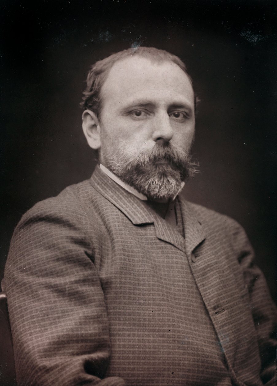 Umělecké a biografické album, 6. ročník, Salon 1885; portrét malíře Edouard Jean Dambourgez (1844-1931) od Charles Michelez