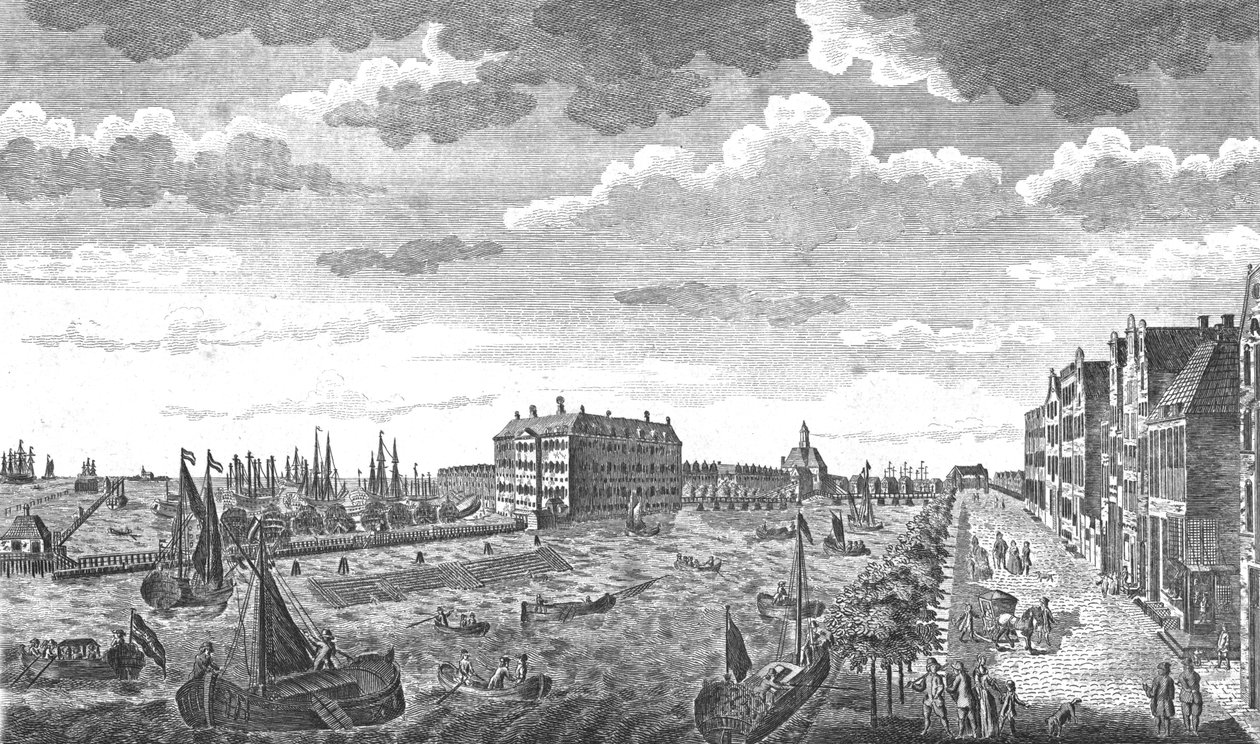 Admirality Office, Amsterdam, Holandsko, c1778. Umělci: Neznámý, Charles Middleton. od Charles Middleton