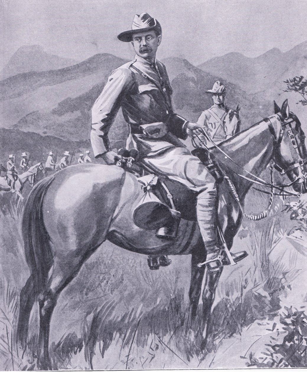 Brigádní generál Lumer, z After Pretoria: The Guerilla War vydané Harmsworth Bros Limited, 1901 od Charles Mills Sheldon