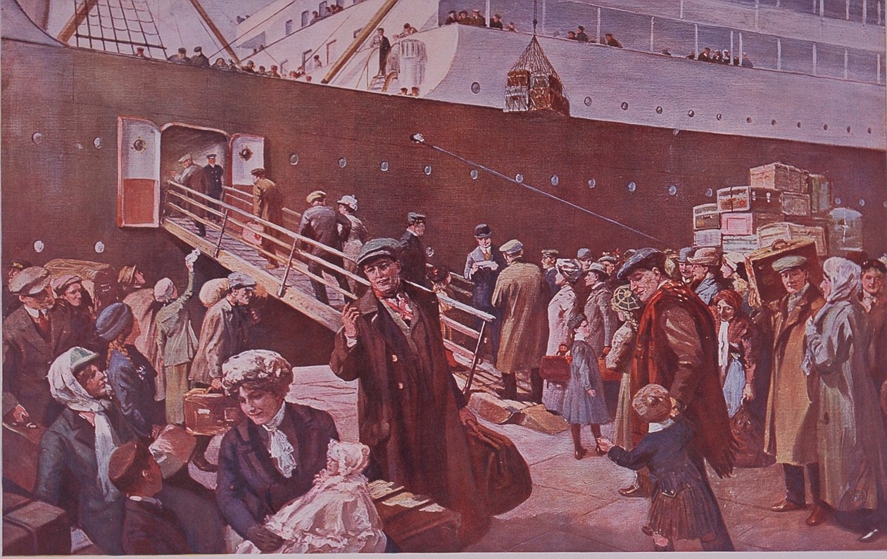Emigranti směřující do Kanady odjíždějí z Liverpoolu od Charles Mills Sheldon