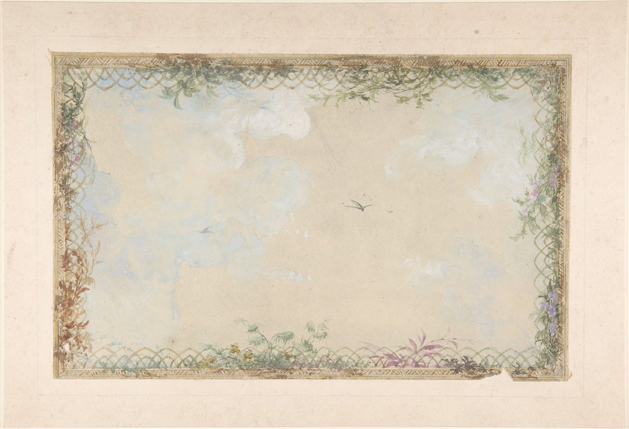 Návrhy stropů s mraky a ptáky, 19. století. od Charles Monblond