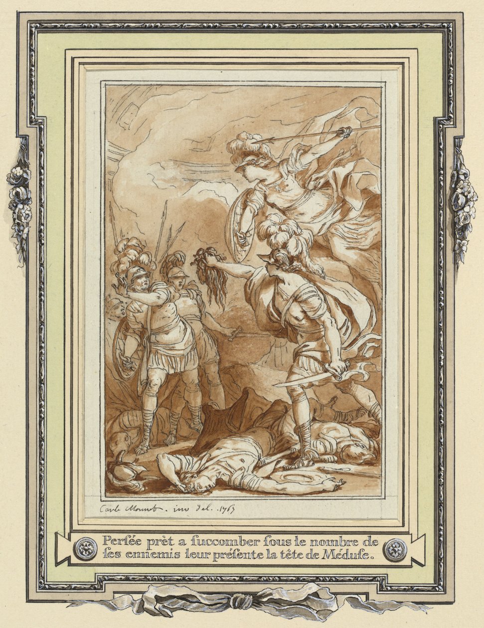 Perseus proměnil Phinnease v kámen s hlavou Medúzy od Charles Monnet