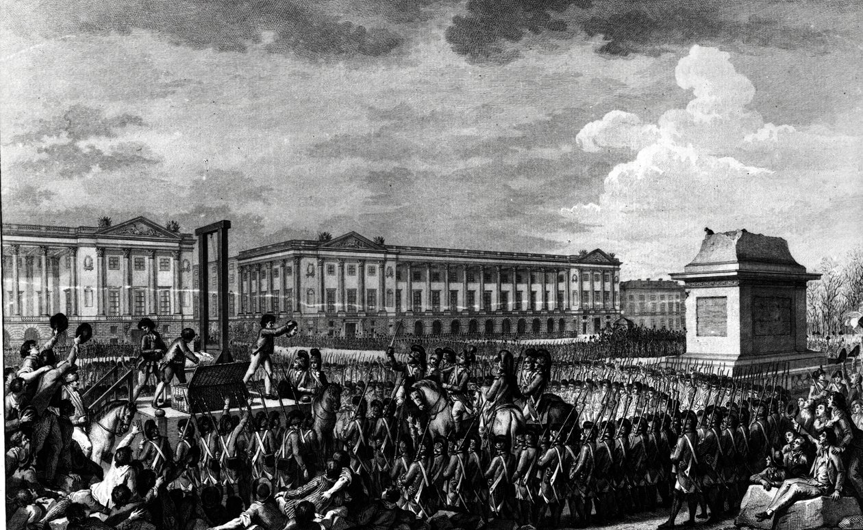 Den 21. ledna 1793: Smrt Ludvíka XVI. (1754-93) na Place de la Revolution, vyryl Isidore Stanislas Helman (1743-1809) 1793 od Charles Monnet