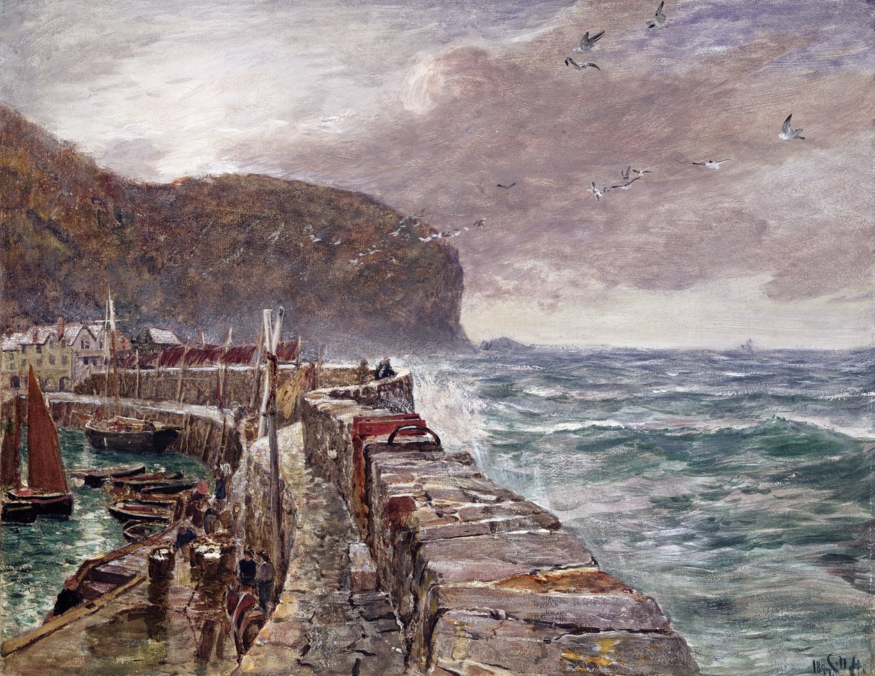 Clovelly Pier od Charles Napier Hemy