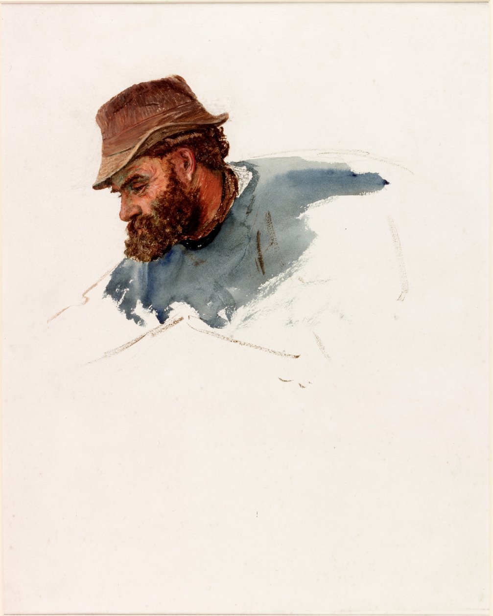 Hlava rybáře (barva těla a akvarel na papíře) od Charles Napier Hemy