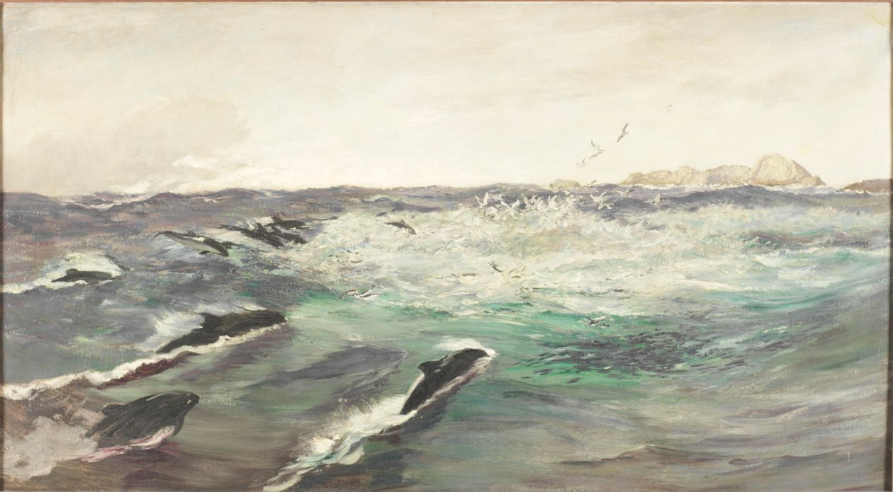 Sviňuchy pronásledující makrely od Charles Napier Hemy