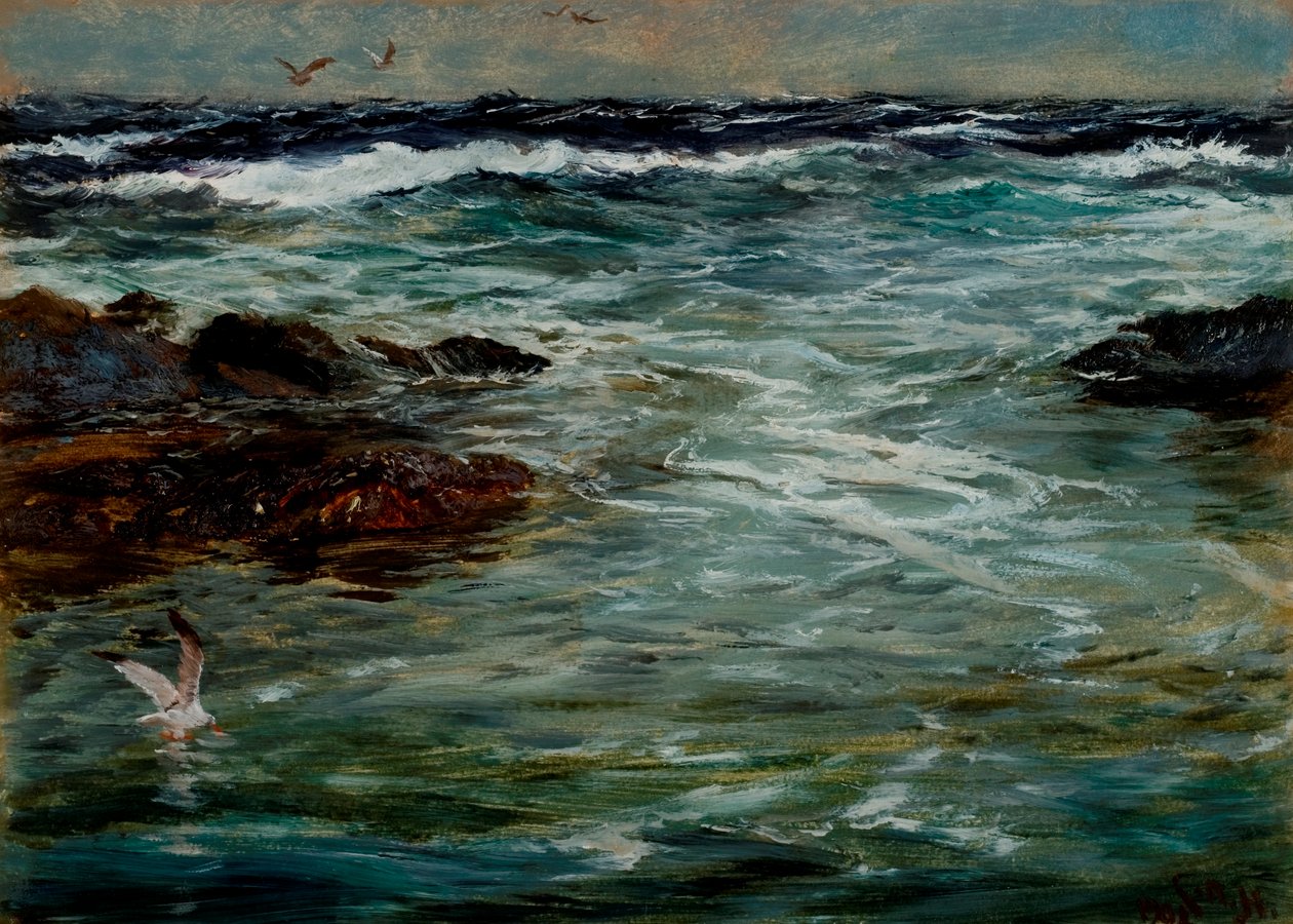 Sea Study v Portscatho, Cornwall, 1901 od Charles Napier Hemy