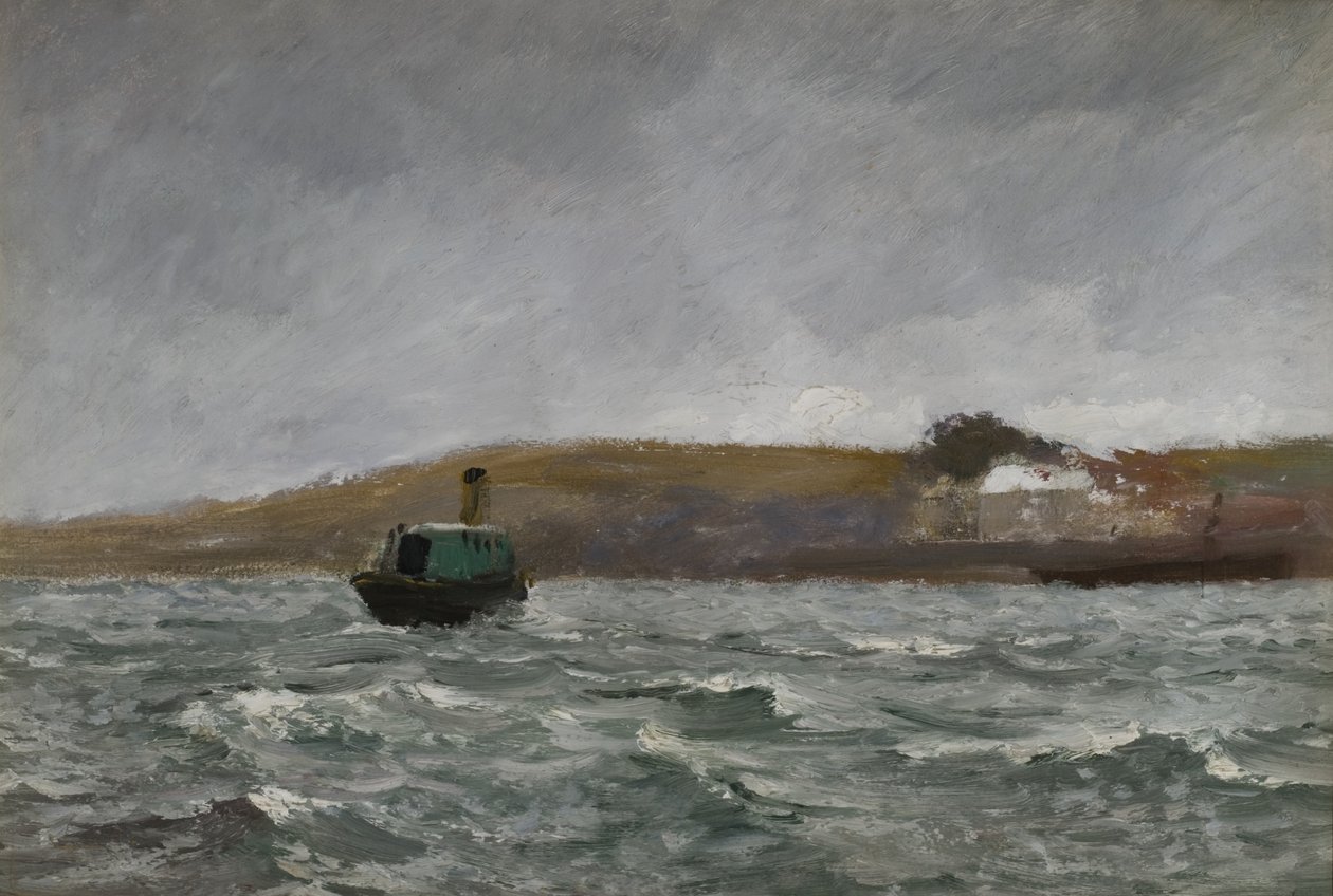 Přímořská krajina s tugem (olej na papíře) od Charles Napier Hemy