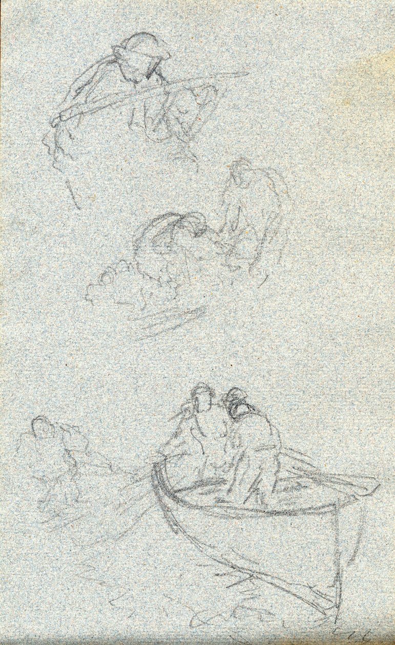 Náčrtník (křída (bílá) a tužka na papíře) od Charles Napier Hemy