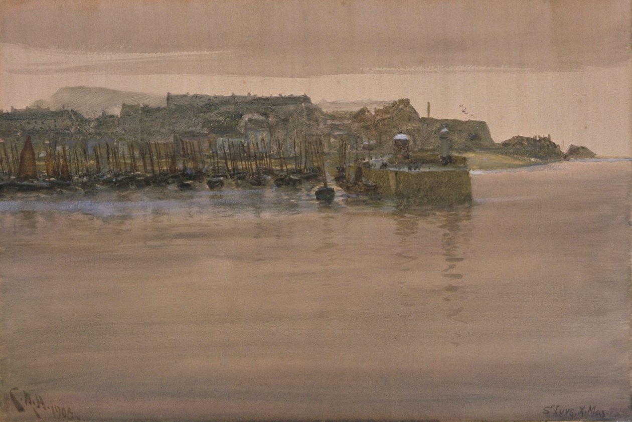 St Ives, Štědrý den, 1908 (wc a kvaš na papíře) od Charles Napier Hemy