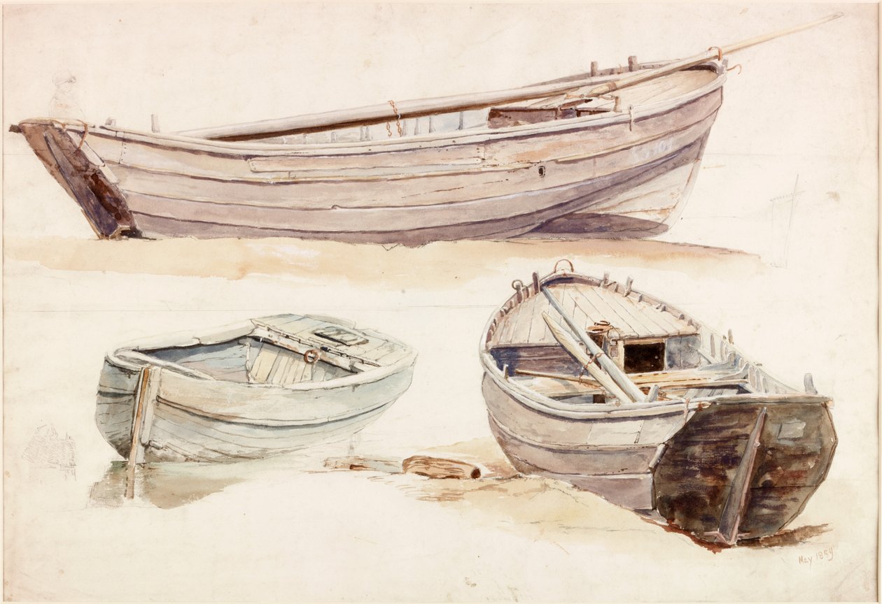 Studie lososích člunů (barva těla) od Charles Napier Hemy