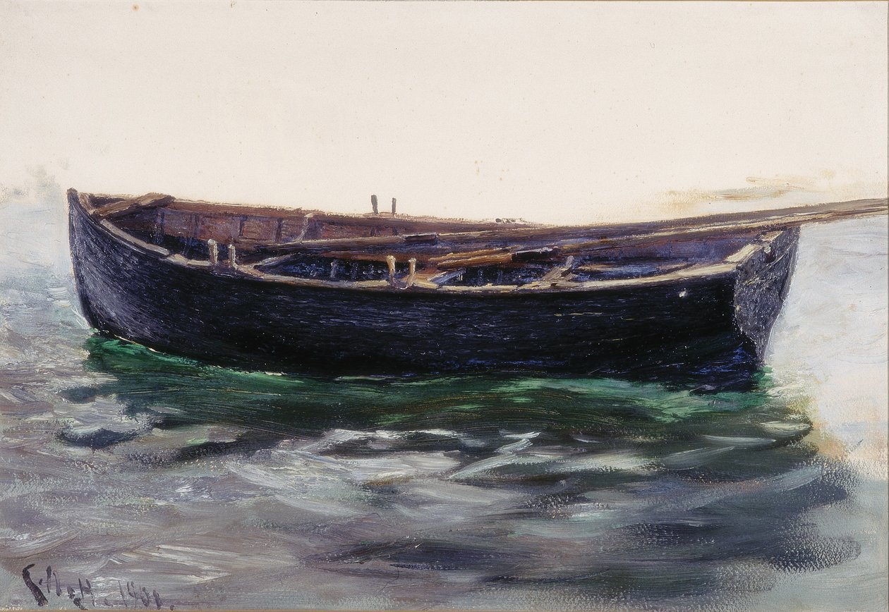 Studie lodi (olej na papíře (nalepeno na kartě)) od Charles Napier Hemy