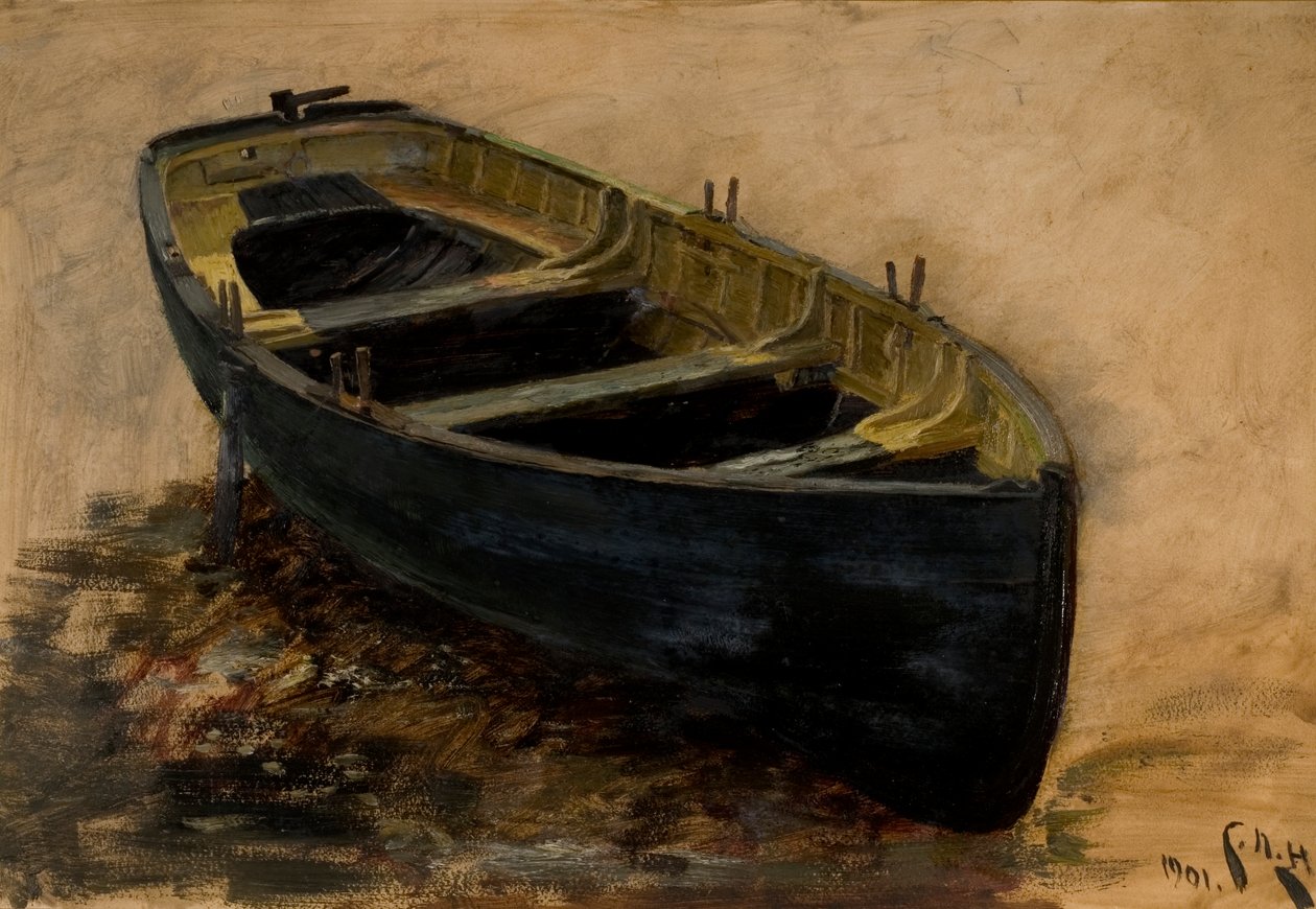 Studie o lodi, 1901 (olej na papíře) od Charles Napier Hemy