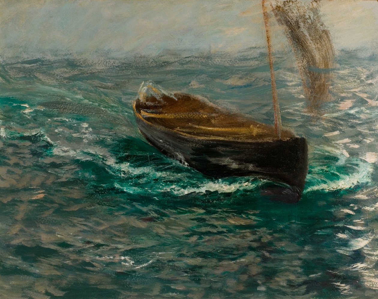 Studie plachetního člunu (olej na papíře) od Charles Napier Hemy
