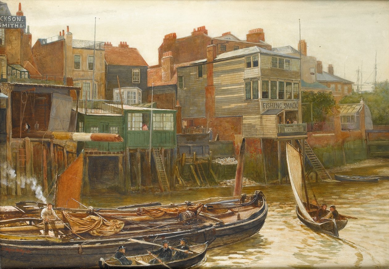 Temže v Cold Harbour, Blackwall, 1896 (wc na papíře) od Charles Napier Hemy